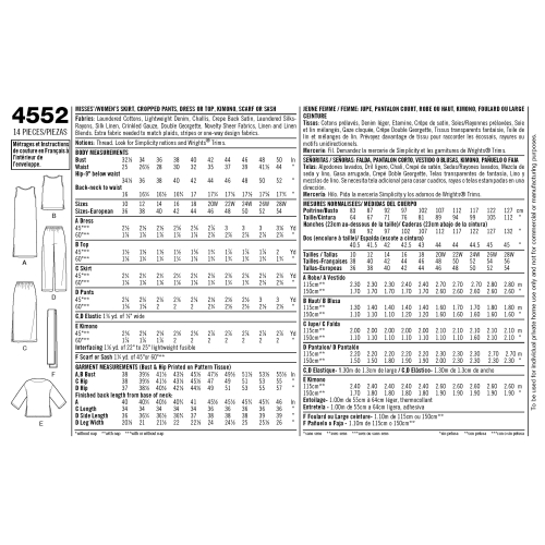 Naistele pluss-suuruses: Smart ja Casual riietus, suurused: BB (20W - 28W), Simplicity Pattern #4552 