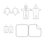 Simplicity Sewing Pattern S9459 Babies` Bodysuit, Jumpsuit, Pants and Blanket 