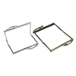 Twin hinged metal interchangeable bag frame, bag fastening, 9,5 cm 