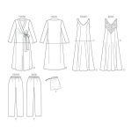 Ompelukaavat: Misses` Robe, Top, Gown, Pants and Bag, Butterick B5963 