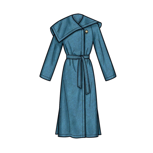 Naiste ja Petite-naiste vööga mantel, Simplicity Pattern #S9015 