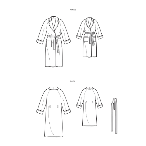 Laste, teismeliste ja täiskasvanute hommikumantel, suurused: A (XS - L / XS - XL), Simplicity Pattern #S9021 