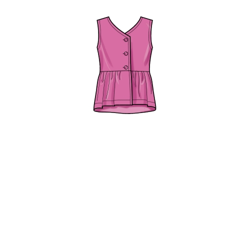 Simplicity lõikekomplekt S9281 GIRLS` DRESS, TOP, PANTS, SS9281A, Suurused: A (7-8-10-12-14) 