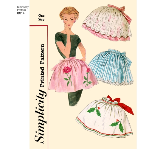 Misses` Vintage Aprons, Sizes: OS (ONE SIZE), Simplicity Pattern #8814 