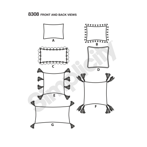 Pillows, Sizes: OS (ONE SIZE), Simplicity Pattern #8308 