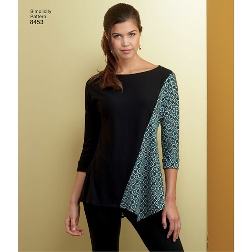 Naiste Seda-on-kerge-õmmelda trikootopid suurusedd XXS-XXL, Simplicity Pattern #8453 