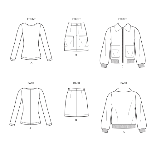 Naiste Mimi G Style jakk, seelik, ja trikootopp suurused: 16-18-20-22-24, Simplicity Pattern #S8994 
