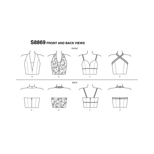 Naiste voodriga topid, Simplicity Pattern #S8869 