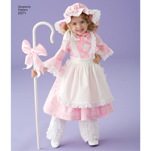Mudilaste kostüümid, suurused: A 1/2 1 2 3 4, Simplicity Pattern #2571 