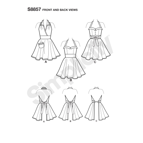 Naiste põlled, suurused: A (S-M-L), Simplicity Pattern #S8857 