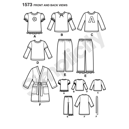 Väikelaste ja laste salongiriided, Simplicity Pattern #1573 