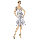 Выкройка: Misses` Dress and Sash, Butterick B6673 