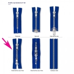 Haalarin vetoketju, 2 lukkoa, umpivetoketju, Opti, 6 mm 