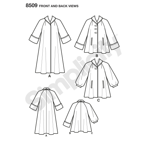 Neidude vintage mantel või jakk, Simplicity Pattern # 8509 