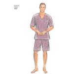 Men`s Classic Pajamas & Robe, Sizes: A (XS-S-M-L-XL), Simplicity Pattern #1021 