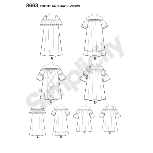 Laste ja tüdrukute kleit, Simplicity Pattern #8663 