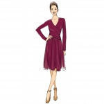 Выкройка: Misses` Ruched, Surplice Dress, Butterick B6411 