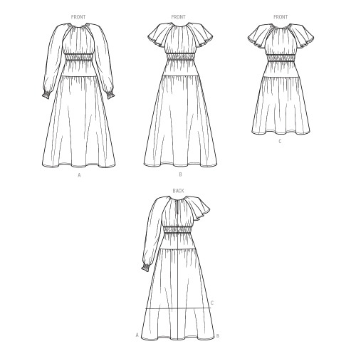 Simplicity lõikekomplekt S9678 MISSES` DRESS WITH SLEEVE AND LENGTH VARIATIONS 