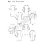 Neidude varrukavariatsioonidega kleit, Simplicity Pattern # 8511 