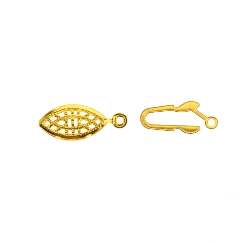Karpkinnis antiikse mustriga, Eye Shape Box Clasp with Antique Pattern, 20 x 7 x 3,5mm 