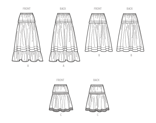 Simplicity lõikekomplekt S9750 MISSES` SKIRT IN THREE LENGTHS, SS9750 