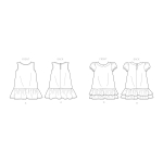 Laste tilk-taljega kleit, suurused: A (3-4-5-6-7-8), Simplicity Pattern #S S9153 