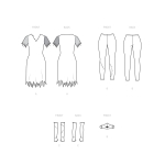 Naiste trikookostüüm ja näomask, A (XS-S-M-L-XL), Simplicity lõiked S9344  