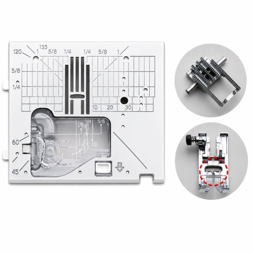 Sewing machine Juki HZL-NX7 Universal kit: needle plate, feed dog, and presser foot