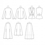 Naiste ja Petite-naiste topp, seelik, ja vest, Simplicity Pattern #S8959 