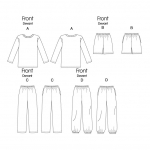 Выкройка: Misses`, sizes: Men`s, sizes: Children`s, sizes: Boys`, sizes: Girls` Top, Shorts and Pants, Butterick B5572 