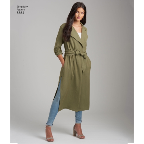 Naiste ja väikesekasvuliste Petite-naiste mantlid ja jakid, Simplicity Pattern # 8554 