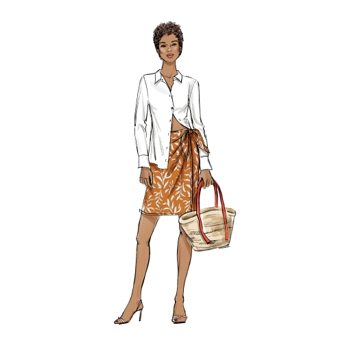 Lõikekomplekt BUTTERICK B6934 MISSES` WRAP SKIRT IN TWO LENGTHS, Sizes: A (XS-S-M-L-XL-XXL), B6934A 