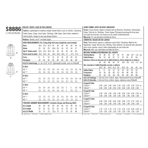 Naiste seelikud, Simplicity Pattern #S8886 