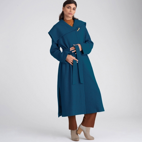 Naiste ja Petite-naiste vööga mantel, Simplicity Pattern #S9015 