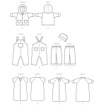 Выкройка: Beebide` Jacket, Overalls, Pants, Bunting and Hat, Butterick B6238YA5 