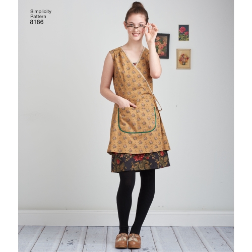 Naiste Dottie Angel Frock: hõlmik- ja Slip kleit, Simplicity Pattern #8186 