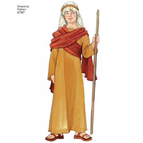 Poiste ja tüdrukute kostüümid, suurused: A (S,M,L), Simplicity Pattern #4797 