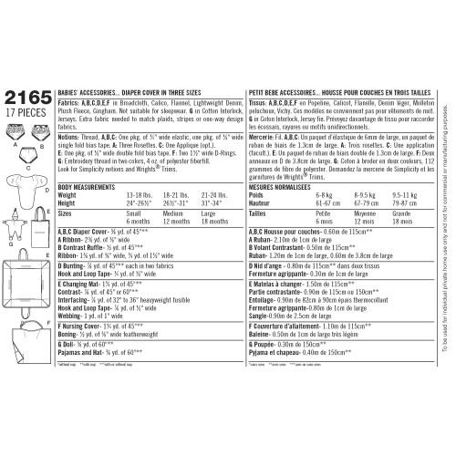 Beebitarvikud, suurused: A (kõik suurused), Simplicity Pattern #2165 