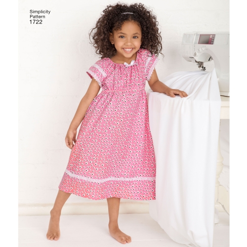 Õpi Õmblemist: laste ja tüdrukute salongiriided, Simplicity Pattern #1722 