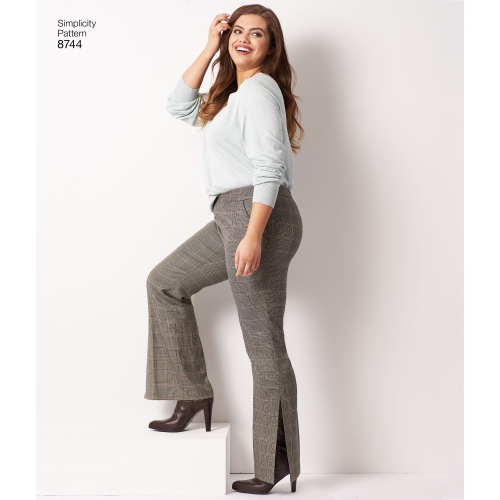 Naiste ja väikesekasvuliste Pluss-suuruses naistele Imeliselt-Istuvad püksid, Simplicity Pattern #8744 