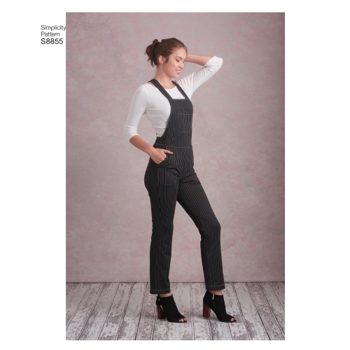 Misses` knit Overalls, Simplicity Pattern #S8855 