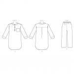 Выкройка: Misses`, sizes: Men`s, sizes: Children`s, sizes: Boys`, sizes: Girls` Buttoned Tunic and Pull-On Pants, Butterick B6429 