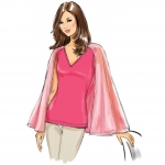 Ompelukaavat: Misses` Tops with Attached Cape and käisevariatsioonidega, Butterick B6490 