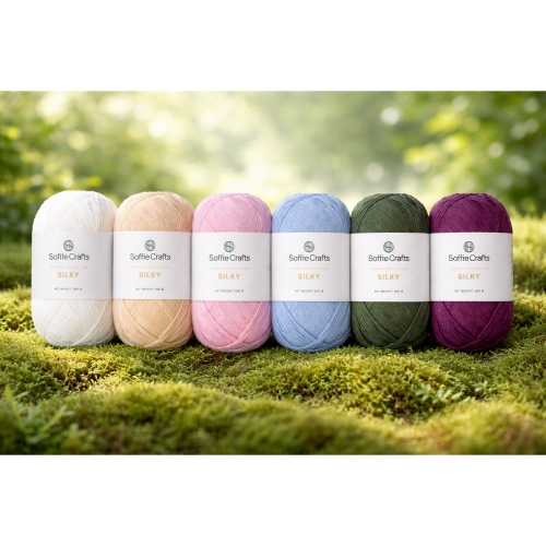 Пряжа с шёлком для вязания носков Soffie Crafts Premium Silky 100 g = 400 m 