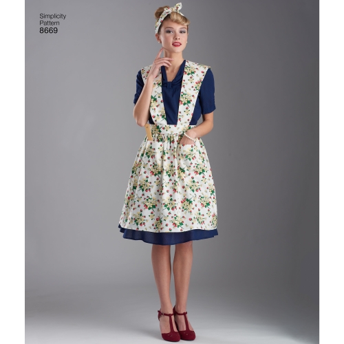 Naiste vintage põlled, suurused: A (S-M-L), Simplicity Pattern #8669 