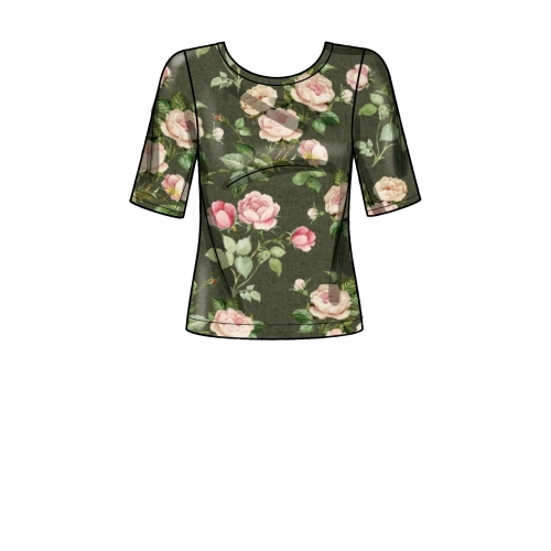 Выкройка S9273, верх из трикотажа, варианты рукавов, все размеры: XXS-XS-S-M-L-XL-XXL 