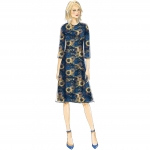 Ompelukaavat: Misses` Fitted Dresses with Hip Detail, Neck and käisevariatsioonidega, Butterick B6480 