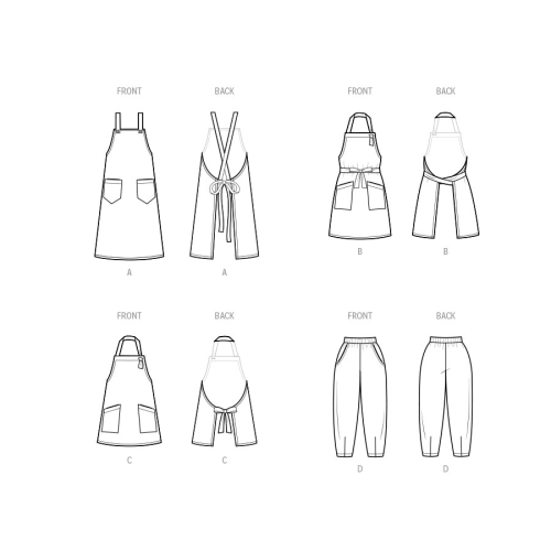 Simplicity lõikekomplekt S9907 MISSES` APRONS AND PANTS, SS9907A 
