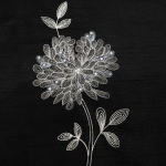 Embroidered Taffeta Fabric + Swarovski, BB23911  