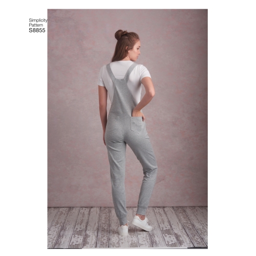 Misses` knit Overalls, Simplicity Pattern #S8855 